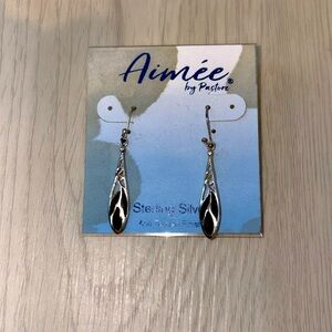 AIMEE by PASTORE Sterling Silver and onyx drop earrings. New